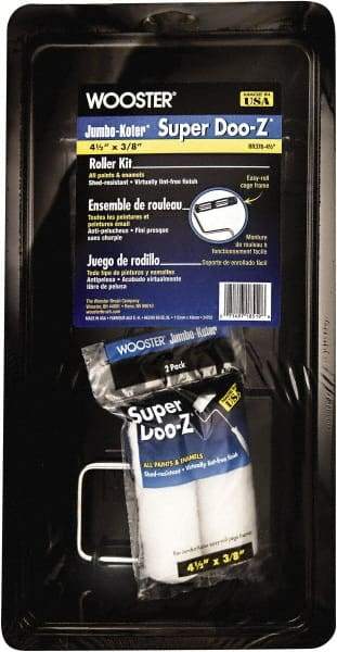 Wooster Brush - 13" Long, Mini Roller Kit - Steel Frame, Includes Paint Tray, Roller Cover & Frame - Exact Industrial Supply