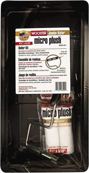 Wooster Brush - 12" Long, Mini Roller Kit - Steel Frame, Includes Paint Tray, Roller Cover & Frame - Exact Industrial Supply