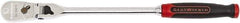 GearWrench - 3/8" Drive Pear Head Ratchet - Full Polish Chrome Finish, 13" OAL, 84 Gear Teeth, Locking Flex Head - Exact Industrial Supply