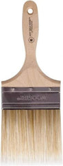 Wooster Brush - 4" Flat Polyester Wall Brush - 3-15/16" Bristle Length, 5-3/8" Wood Beavertail Handle - Exact Industrial Supply