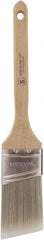 Wooster Brush - 2" Oval/Angle Polyester Angular Brush - 2-11/16" Bristle Length, 6-3/8" Wood Fluted Handle - Exact Industrial Supply