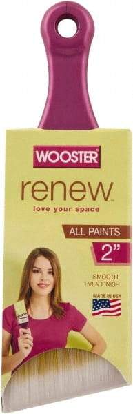 Wooster Brush - 2" Angled Synthetic Angular Brush - 2-3/16" Bristle Length, 2-1/4" Plastic Beavertail Handle - Exact Industrial Supply