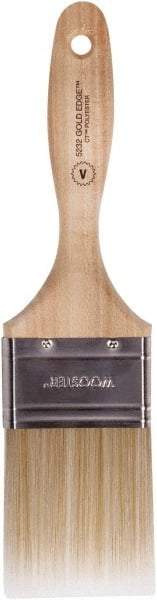 Wooster Brush - 2-1/2" Flat Polyester Varnish Brush - 2-15/16" Bristle Length, 5-1/4" Wood Beavertail Handle - Exact Industrial Supply
