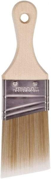 Wooster Brush - 2" Angled Polyester Angular Brush - 2-11/16" Bristle Length, 2-7/8" Wood Fluted Handle - Exact Industrial Supply