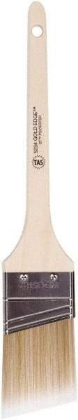 Wooster Brush - 2" Angled Polyester Angular Brush - 2-7/16" Bristle Length, 6-1/2" Wood Fluted Handle - Exact Industrial Supply
