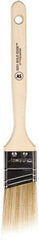 Wooster Brush - 1-1/2" Angled Polyester Angular Brush - 2-7/16" Bristle Length, 6-1/4" Wood Fluted Handle - Exact Industrial Supply