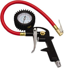 Milton - 0 to 150 psi Dial Easy-Clip Tire Pressure Gauge - 13' Hose Length, 2 psi Resolution - Exact Industrial Supply