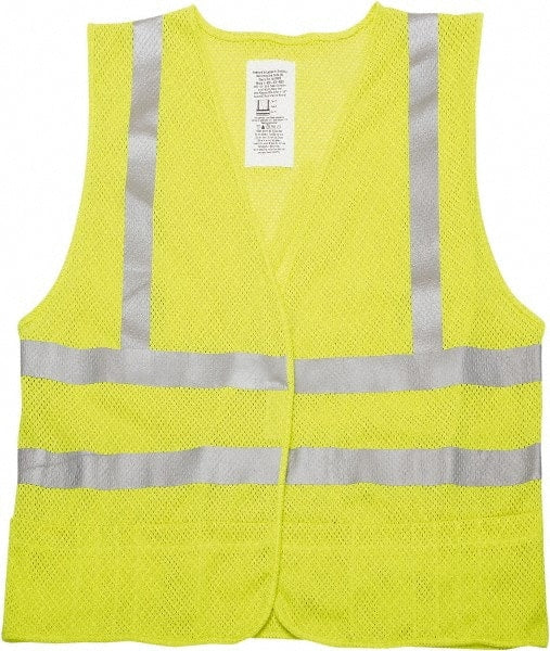 Ability One - Size L Yellow Mesh Public Safety High Visibility Vest - Exact Industrial Supply