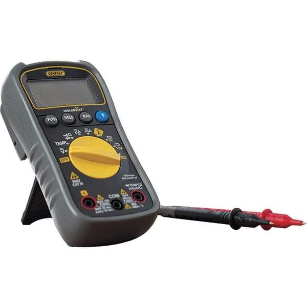 General - TS04, CAT III, 600 VAC/VDC, Digital True RMS Multimeter - 40 mOhm, Measures Voltage, Current, Resistance, Temperature - Exact Industrial Supply