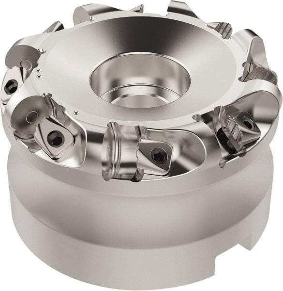 Seco - 50.32mm Cut Diam, 6mm Max Depth, 32mm Arbor Hole, 8 Inserts, RN.. 1207 Insert Style, Indexable Copy Face Mill - R220.26 Cutter Style, 9,400 Max RPM, 50mm High, Through Coolant, Series R220.26 - Exact Industrial Supply