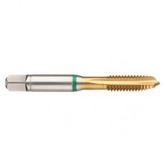 M14x1.25 6H 4-Flute Cobalt Green Ring Spiral Point Plug Tap-TiN - Exact Industrial Supply