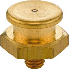 Umeta - Straight Head Angle, 1/8-28 BSPP Brass Button-Head Grease Fitting - 17mm Hex, 17mm Overall Height - Exact Industrial Supply
