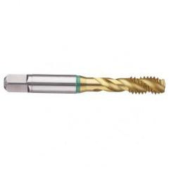 M6x0.75 6H 3-Flute Cobalt Green Ring Semi-Bottoming 40 degree Spiral Flute Tap-TiN - Exact Industrial Supply