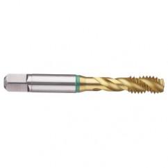 M18x1.5 6H 4-Flute Cobalt Green Ring Semi-Bottoming 40 degree Spiral Flute Tap-TiN - Exact Industrial Supply