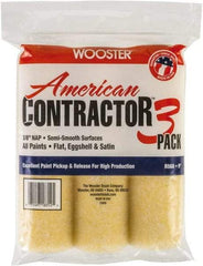 Wooster Brush - 3/8" Nap, 9" Wide Paint Roller Cover - Semi-Smooth Texture, Knitted - Exact Industrial Supply