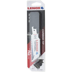 Lenox - 4" Long x 1" Thick, Bi-Metal Reciprocating Saw Blade - Tapered Profile, 8 TPI, Toothed Edge, Tang Shank - Exact Industrial Supply