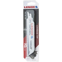 Lenox - 6" Long x 1" Thick, Bi-Metal Reciprocating Saw Blade - Tapered Profile, 8 TPI, Toothed Edge, Tang Shank - Exact Industrial Supply