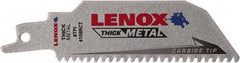 Lenox - 4" Long x 1" Thick, Bi-Metal Reciprocating Saw Blade - Tapered Profile, 8 TPI, Toothed Edge, Tang Shank - Exact Industrial Supply