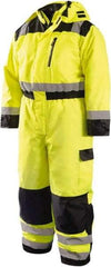 OccuNomix - Size L, Yellow, Zipper, Cold Weather Coverall - 50" Chest, Polyester, 7 Pockets, Waterproof - Exact Industrial Supply