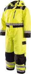 OccuNomix - Size M, Yellow, Zipper, Cold Weather Coverall - 46" Chest, Polyester, 7 Pockets, Waterproof - Exact Industrial Supply