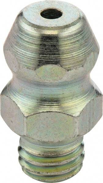 Umeta - Straight Head Angle, M6x1.0 UNF-2A Steel Standard Grease Fitting - 1/2" Overall Height - Exact Industrial Supply