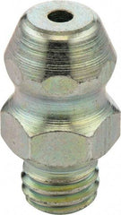Umeta - Straight Head Angle, M6x1.0 UNF-2A Steel Standard Grease Fitting - 1/2" Overall Height - Exact Industrial Supply