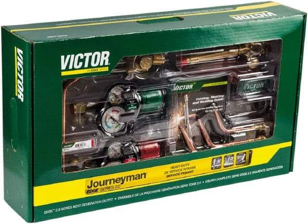 Victor - 8" Cutting Capacity, 3" Welding Capacity, Oxygen & Acetylene Torch Kit - Journeyman Edge 2.0 - Exact Industrial Supply