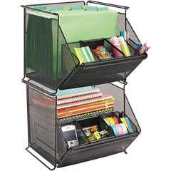 Safco - Black File Boxes-Storage - Steel Mesh - Exact Industrial Supply