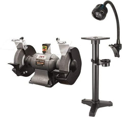 Jet - 12" Wheel Diam x 1" Wheel Width, 2 hp Grinder - 1-1/4" Arbor Hole Diam, 1 Phase, 1,720 Max RPM, 230 Volts - Exact Industrial Supply