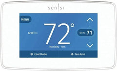 White-Rodgers - 50 to 99°F, 4 Heat, 2 Cool, Touch Screen Programmable Wi-Fi Universal Thermostat - 20 to 30 Volts, 1-1/4" Inside Depth x 1.77" Inside Height x 5-1/4" Inside Width, Horizontal Mount - Exact Industrial Supply