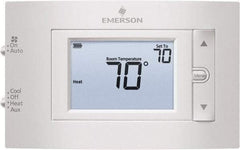 White-Rodgers - 50 to 99°F, 2 Heat, 1 Cool, Digital Nonprogrammable Heat Pump Thermostat - 20 to 30 Volts, 1.77" Inside Depth x 1.77" Inside Height x 5-1/4" Inside Width, Horizontal Mount - Exact Industrial Supply