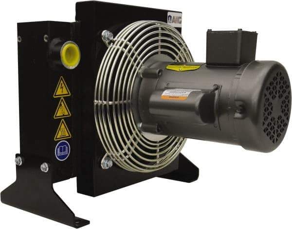 AKG Thermal Systems - SAE #16, 1 Fan Mount, Liquid-To-Air Aluminum Brazed Process Equipment Heat Exchanger - Oil Cooler, Ethylene Glycol/Water Mixture Cooler, 15.91" High x 16.54" Wide x 16" Deep, 250°F Max - Exact Industrial Supply