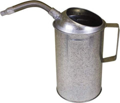 Funnel King - 7-1/2" Long Flexible Spout, Measure Oiler - Steel Pump, Steel Body, Galvanized - Exact Industrial Supply