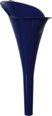 Funnel King - 1 Qt Capacity Polyethylene Funnel - 3-1/2" Mouth OD, 13/16" Tip OD, 11" Straight Spout, Blue - Exact Industrial Supply