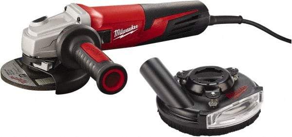 Milwaukee Tool - 5" Wheel Diam, 11,000 RPM, Corded Angle & Disc Grinder - 5/8-11 Spindle, 120 Volts, 13 Amps - Exact Industrial Supply