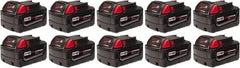 Milwaukee Tool - 18 Volt Lithium-Ion Power Tool Battery - 5 Ahr Capacity, 1 hr Charge Time, Series M18 XC RED - Exact Industrial Supply