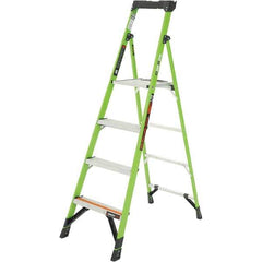 Little Giant Ladder - 4 Steps, 6' High, Type IAA Rating, Fiberglass Step Ladder - 375 Lb Capacity, 22" Base Width - Exact Industrial Supply