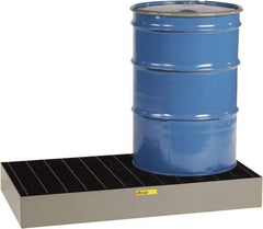 Little Giant - 33 Gal Sump Capacity, Steel Platform - Low Profile - 51" Long x 26" Wide x 6-1/2" High, 3,000 Lb Capacity - Exact Industrial Supply