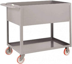 Little Giant - 1,200 Lb Capacity, 24" Wide x 54" Long x 35" High Deep Shelf Cart - 2 Shelf, Steel, Polyurethane Casters - Exact Industrial Supply