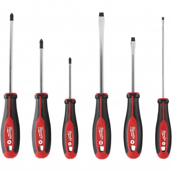 Milwaukee Tool - Screwdriver Sets Screwdriver Types Included: Phillips; Slotted Number of Pieces: 6 - Exact Industrial Supply