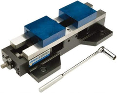 Jergens - 6" Jaw Width, 17-1/2" Max Jaw Opening, Manual Self Centering Vise - 10,100 Max Operating psi, 8.055" Stroke Length, 22" OAL x 8" OAW x 4" OAH - Exact Industrial Supply