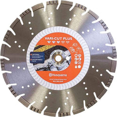 Husqvarna - 18" Diam, 25/32 & 1" Arbor Hole Diam, Continuous Edge Tooth Wet & Dry Cut Saw Blade - Diamond-Tipped, General Purpose Action, Standard Round Arbor - Exact Industrial Supply