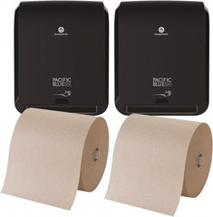 Georgia Pacific - Paper Towel & Dispenser Set with 2 Dispensers & 2 Cases of (6) Rolls per Case of 1-Ply Brown Paper Towels - Exact Industrial Supply