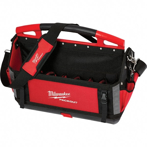 Milwaukee Tool - PACKOUT 32 Pocket, Ballistic Polyester, Red/Black Tote - Exact Industrial Supply