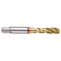 43832 2B 4-Flute PM Cobalt Red Ring Spiral Point Plug Tap-TiN - Exact Industrial Supply