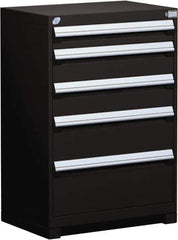 Rousseau Metal - 5 Drawer, Modular Storage Cabinet - Steel, 36" Wide x 24" Deep x 40" High, Black - Exact Industrial Supply