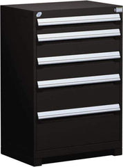 Rousseau Metal - 5 Drawer, Modular Storage Cabinet - Steel, 36" Wide x 18" Deep x 40" High, Black - Exact Industrial Supply
