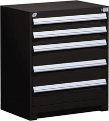 Rousseau Metal - 5 Drawer, Modular Storage Cabinet - Steel, 36" Wide x 18" Deep x 32" High, Black - Exact Industrial Supply