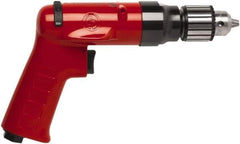 Chicago Pneumatic - 3/8" Reversible Keyed Chuck - Pistol Grip Handle, 2,600 RPM, 32 LPS, 0.5 hp - Exact Industrial Supply