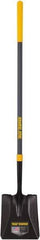 True Temper - 10-3/8" High x 9-3/4" Wide Square Steel Shovel - 47" Long Fiberglass Straight Handle, Turned - Exact Industrial Supply